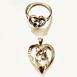 Elegant Gold Heart Jewelry Set